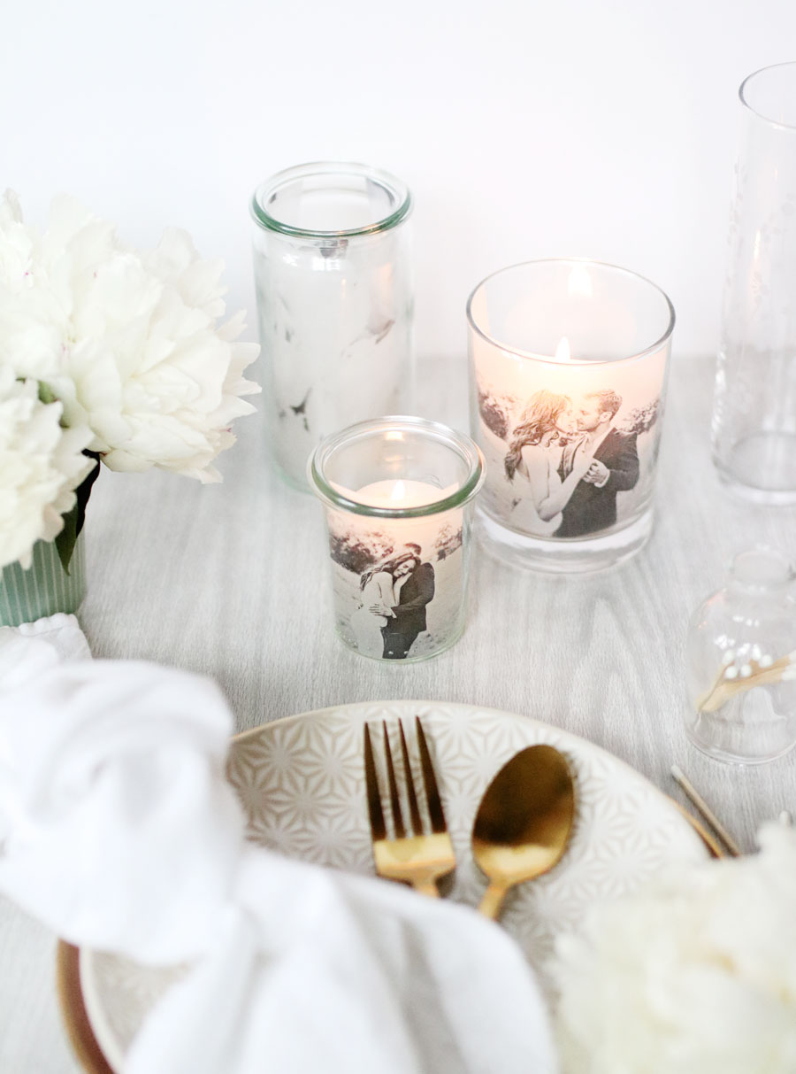 These DIY candle holders incorporate photos of you and your love and are sure to give your guests something to talk about at your wedding reception.