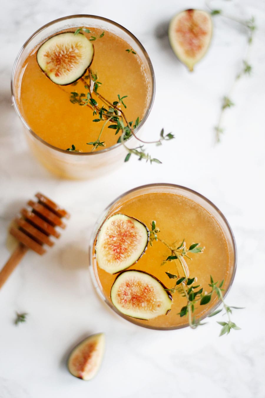 Sparkling Fig Thyme Cocktail