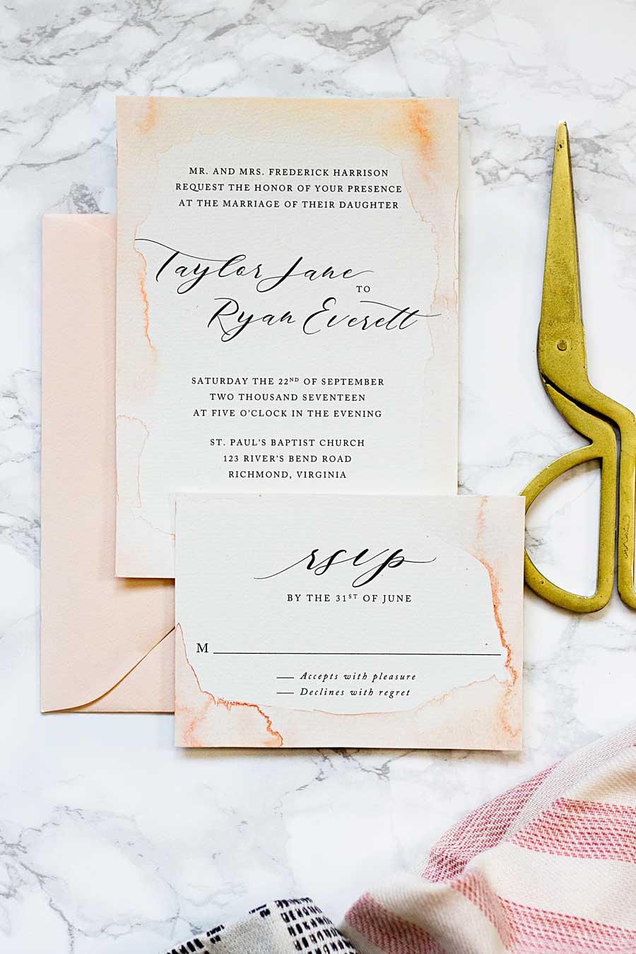 How to paint your own watercolor wedding invitations on a budget and make them look like a million bucks