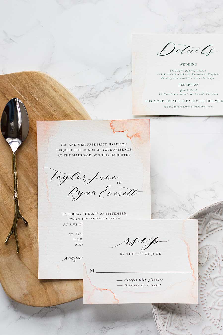 How to paint your own watercolor wedding invitations on a budget and make them look like a million bucks