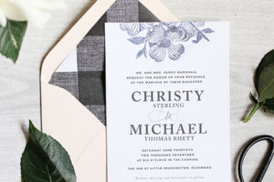 Stamped Floral Wedding Invitations