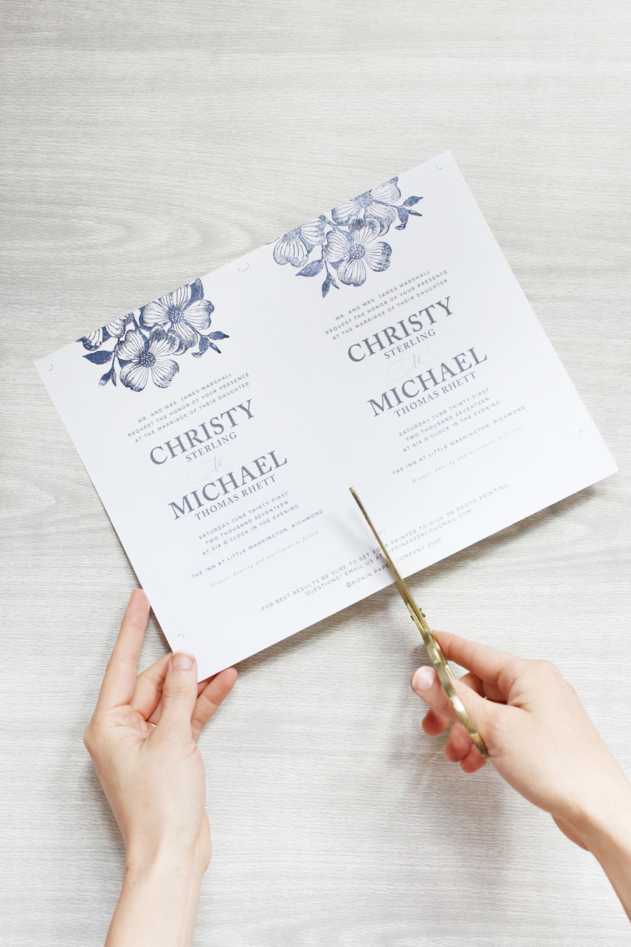 These hand-stamped floral wedding invitations make for a fun and easy DIY project. Not to mention they only cost $65 for 100 of them.