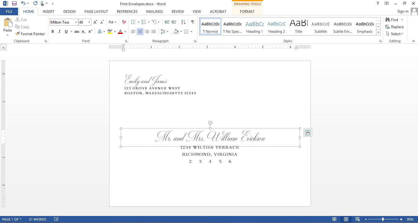 Why hire a professional calligrapher when you can make your own printable envelope template and address your wedding invitations at home for free