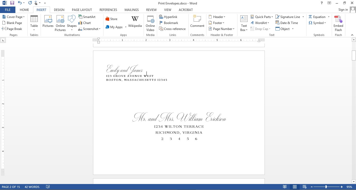 Why hire a professional calligrapher when you can make your own printable envelope template and address your wedding invitations at home for free