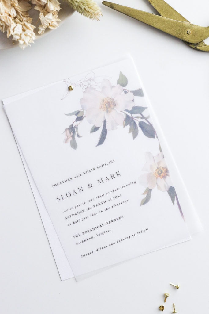 Make your own beautiful vellum wedding invitations with nothing more than some vellum paper, a few sheets of cardstock and a home printer.