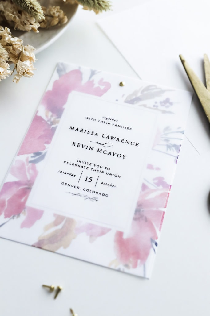 Make your own beautiful vellum wedding invitations with nothing more than some vellum paper, a few sheets of cardstock and a home printer.