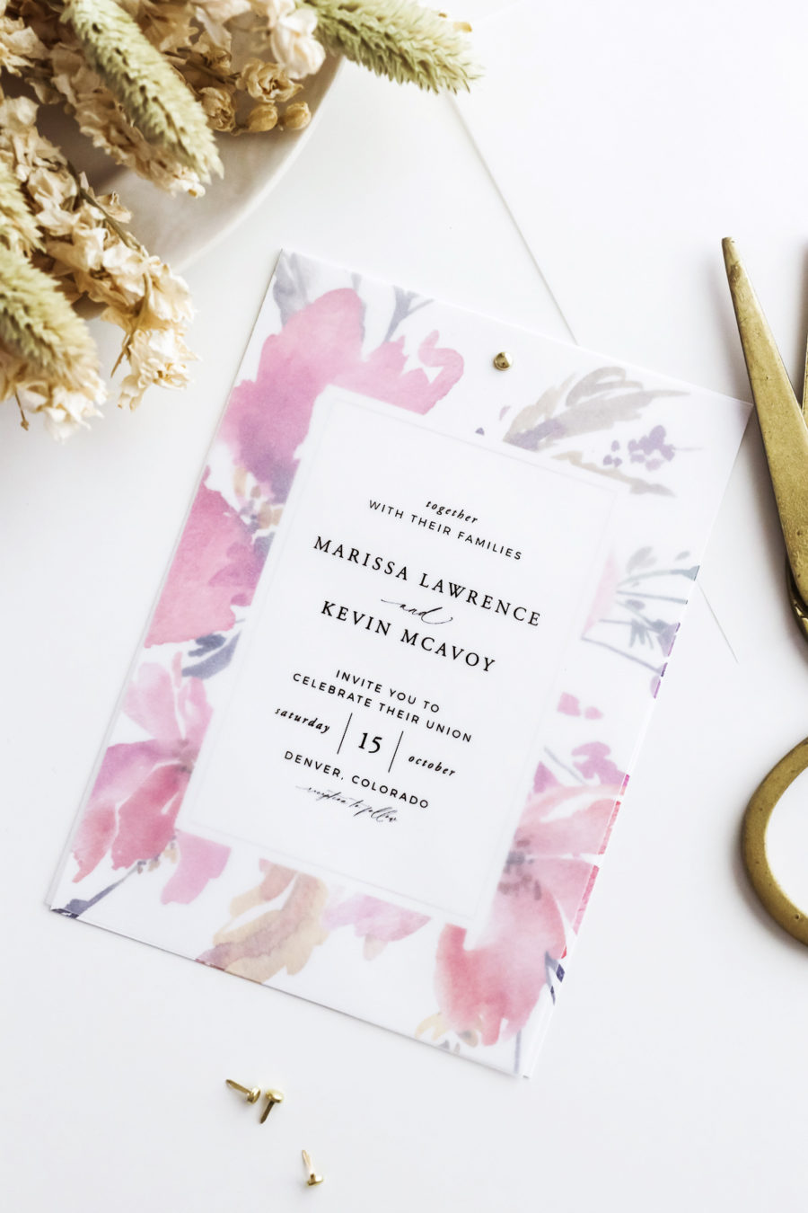 DIY Vellum Wedding Invitations