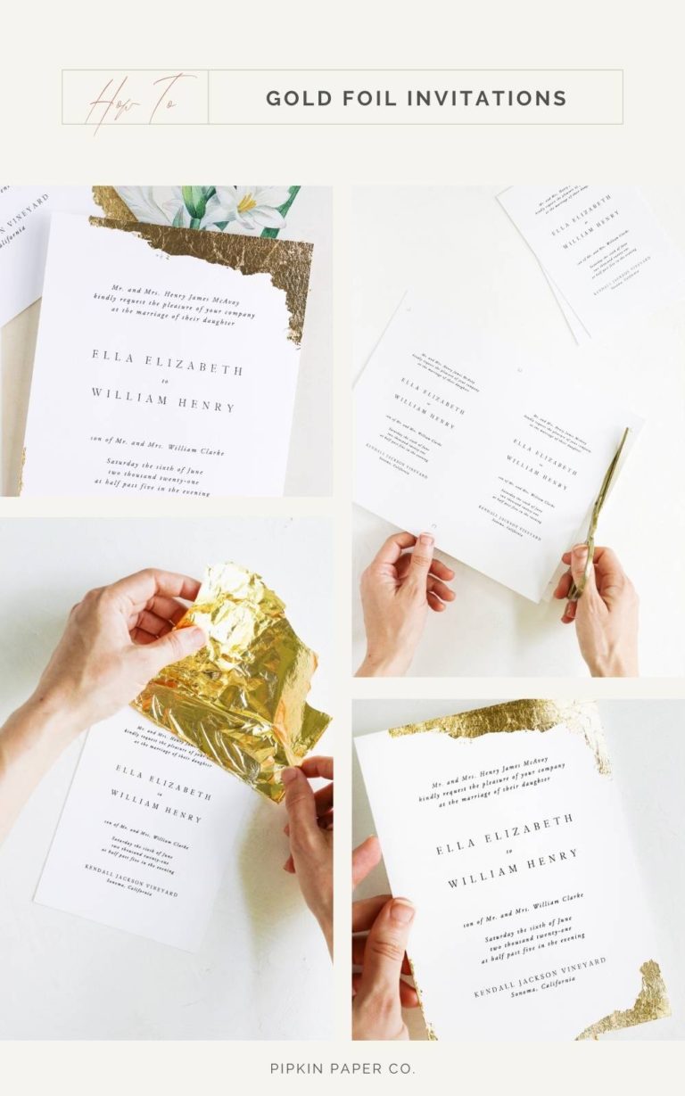 DIY Gold Foil Wedding Invitations 4 Pipkin Paper Company